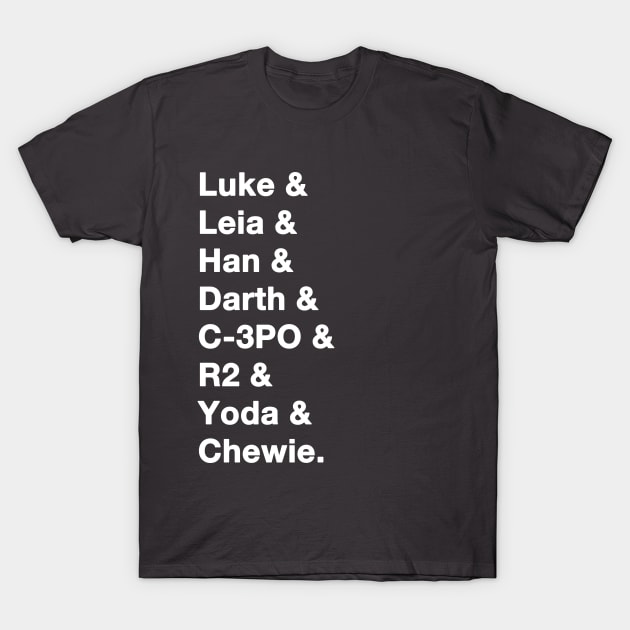 Star Wars Names white T-Shirt by IdenticalExposure